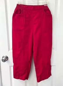 Vintage Cathy Daniel’s cropped ankle pants small cotton red