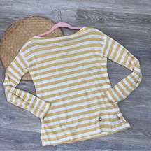 Loro piana 100% linen yellow & white striped blouse