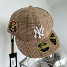 Vintage RARE 59fifty New Era Tan NY New York Yankees Baseball Hat Cap Size 7 1/4