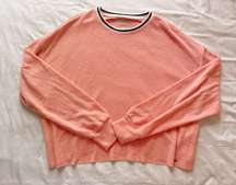 Pink Cropped Long Sleeve Sweatshirt