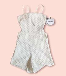 Line & Dot XS White Crochet Romper