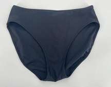 Gottex High Waist Bikini Bottom Sz 12 Solid Black Full Coverage