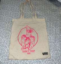 Vans canvas tote bag shopping pink banana unbleached fabric