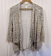 Chicos animal print quarter sleeve cardigan