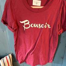 Sol Angeles Maroon Red T-Shirt “Bonsoir” size Medium