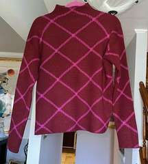 Mock Turtleneck Plaid Sweater Sz M