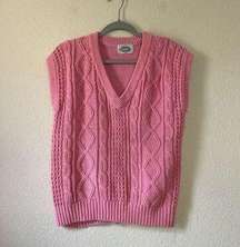 Vintage pink Barbie inspired sweater vest size medium