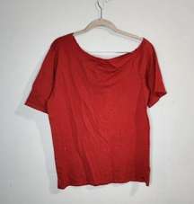 NWT n:PHILANTHROPY Red Women Medium One Shoulder Eve Tee Short Sleeve