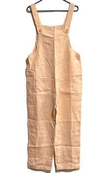 NEW MATE the Label Women's Maya 100% Linen Overalls in Peach - L