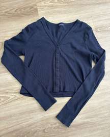 Button Long Sleeve Navy Blue