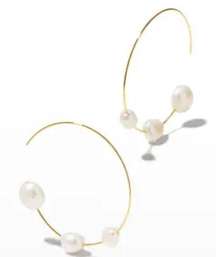 NWOT cult Gaia Pearl hoop earrings