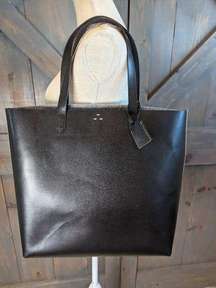 Tote Felt Leather Large Grey Black Women's