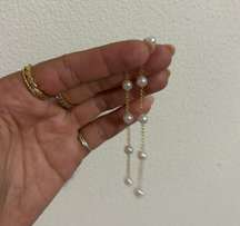 Gold Pearl Drop Earrings