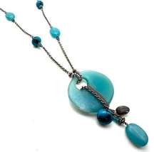 Coldwater Creek Blue stone pendant dangle charm necklace