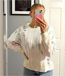 Vintage Havana French Terry Pastel Tie Dye Crewneck Sweater