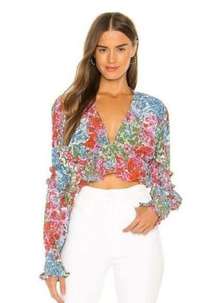 S/W/F Revolve Nova Crop Long Sleeve Top in Bloom Floral Small