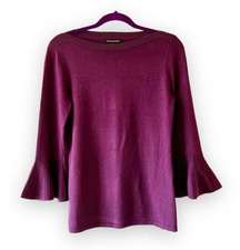 41 Hawthorn StitchFix Tamzen Dark Purple Bell Sleeve Pullover Sweater Sz XS NWT!