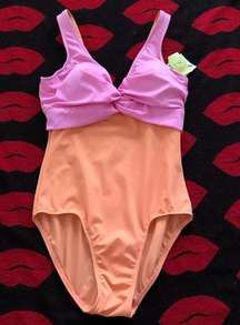 Vintage Islander Pink Orange  Swimsuit S