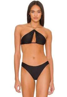 New. Pilyq black chain bikini top. Medium. Retails $92