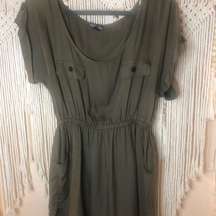 Poetry by Anthropology khaki green romper. Size Medium