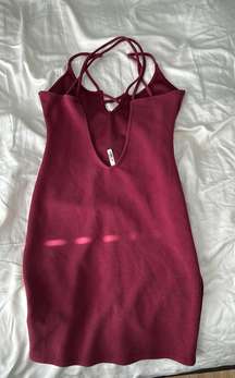 Burgundy Cut Out Dress