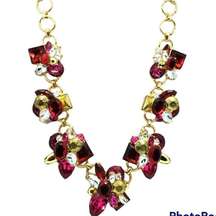 NWT Catherine Malandrino Gold, Red, & Pink Necklace