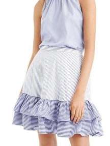 J. Crew Cocktail Striped Tiered Ruffle Skirt