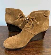 Via Spiga Women's Suede Brown Wedge Ankle Boots Size 39