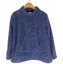 Marled Pullover Sweatshirt Teddy Fuzzy Front Kangaroo Pouch