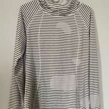 MTA Sport women’s small long sleeve white striped athletic top