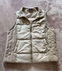 NorthCrest Womans Tan Colored Puffer Vest Full Zip Size XLarge