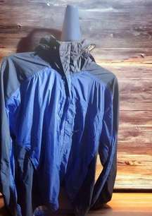 MARMOT size large rain jacket with hood ;hood can be stored in the collar