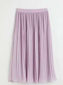 Lavender Pleated Midi Skirt