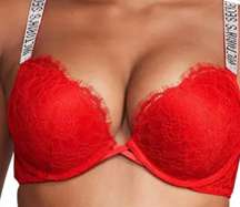 Red Lace Victoria Secret Bombshell Bra 