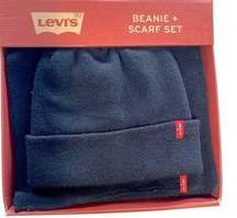 Levi's Navy Blue Beanie & Scarf Gift Set