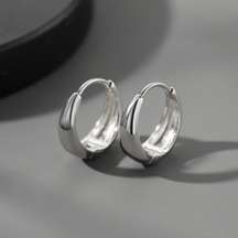 925 Silver Plated Small Hoop Earrings for Men Women, Punk Hip Hop Earrings