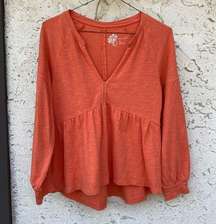 Pilcro by Anthropologie Size XXS Terrycloth orange boho long sleeve top cotton