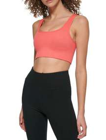 DKNY Support Yoga Boat Neck Running Bra, Calypso, Size S New w/Tag