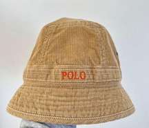 Polo Ralph Lauren Logo Embroidery Tan Corduroy Bucket Hat