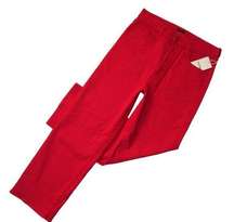 NWT Mother Rambler Ankle in Ribbon Red Straight Crop Jeans 30
