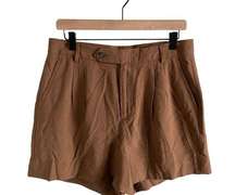 Trouser Shorts Pleated Front Brown Sz 10