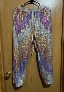 Main Strip Sequin Jogger Pants Size s