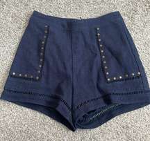 Moon River High Waisted Navy Shorts Lined XS