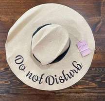 Serra "Do Not Disturb" Straw Beach Sun Hat Gardening Outdoor Pool NEW