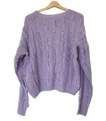 Haute Rogue lavender eyelash‎ wool knit sweater size L