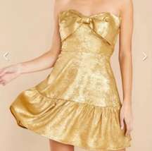 NWT  Gold Strapless Joy Dress