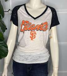 Genuine Merchandise Campus Lifestyle San Francisco Giants Burnout V Neck Top Siz