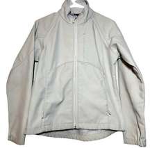 Black Diamond Full Zip Athletic Jacket Zipper Pockets Fleece Lined Off White S