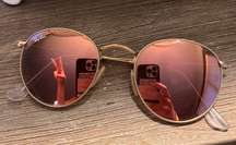 Sunglasses Round Metal Pink 50mm