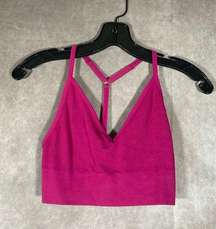 LOFT Pink Ribbed Racerback Strap Bralette Top | Size M/L NWT